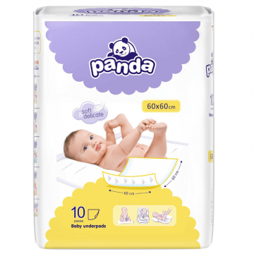 Aleze absorbante, 60x60 cm, 10 bucati, Panda