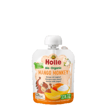 Piure Bio de Mango cu iaurt Mango Monkey, 85g, Holle