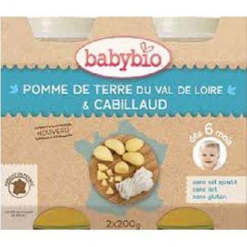 Piure Bio din Cartofi si peste Morun, 2x200g, +6luni, BabyBio