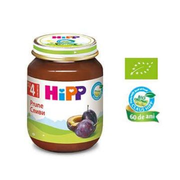 Piure de prune, +4 luni, 125 g, Hipp