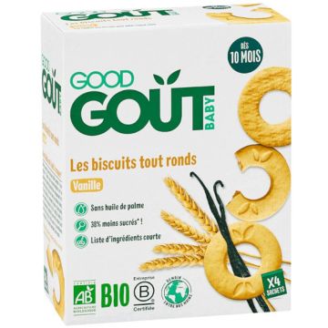 Biscuiti Bio rotunzi cu vanilie, +10 luni, 80 g, Good Gout