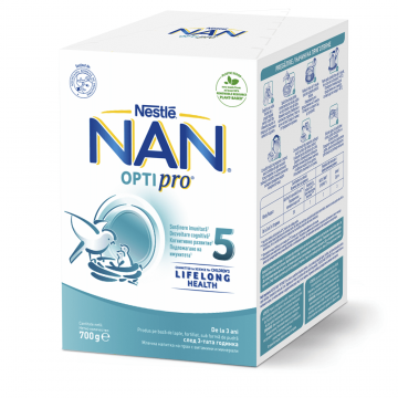 Formulă de lapte praf Nan 5 Optipro, +3 ani, 700 gr, Nestlé