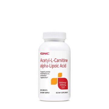 Gnc Acetyl-l-carnitine Alpha-lipoic Acid, Ala Acetil L-carnitina 500 Mg Si Acid Alfa Lipoic 200 Mg, 60 Tb