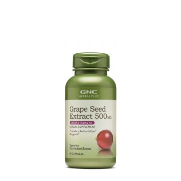 Gnc Herbal Plus Grape Seed 500 Mg, Extract Din Seminte De Struguri, 60 Cps