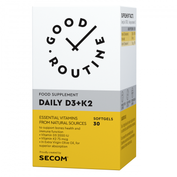 Good Routine Daily Vitamina D3+K2, 30 capsule moi, Secom