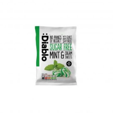Bomboane fara zahar cu menta si frisca, 75 g, Diablo
