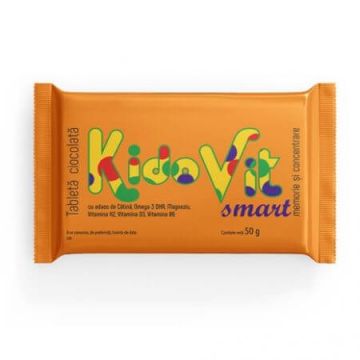 Ciocolata cu vitamine Kidovit Smart Green Sugar, 50 g, Laboratoarele Remedia