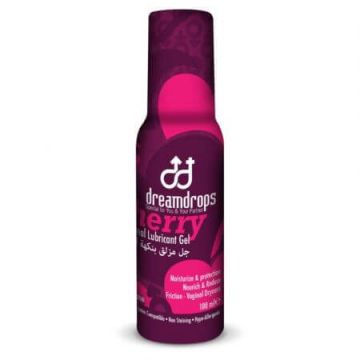Gel lubrifiant siliconic cu aroma de capsuni Dream Drops, 100 ml, Proterm