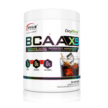 Aminoacizi pudra cu aroma de cola BCAA-X5, 360g, Genius Nutrition