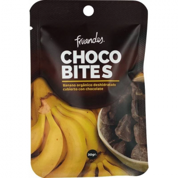 Banana BIO deshidratata invelita in ciocolata, 30g, Fruandes