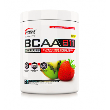 BCAA811 cu aroma de kiwi si capsuni, 400g, Genius Nutrition
