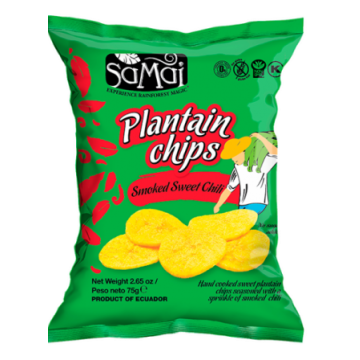 Chips de banane de gatit Sweet Smoked Chili, 75g, Samai