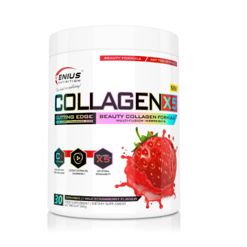 Collagen X5 cu capsuni, 360g, Genius Nutrition
