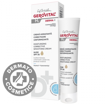 Crema hidratanta corectoare uniformizanta GH3 Derma+, 30ml, Gerovital