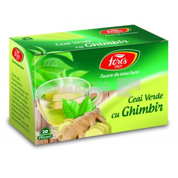 Fares Ceai verde cu ghimbir 20 plicuri