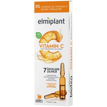 Fiole anti-age iluminatoare cu vitamina C, 7x1.3ml, Elmiplant