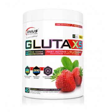 Gluta-X5 cu aroma de capsuni, 405g, Genius Nutrition