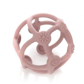 Jucarie din silicon pentru dentitie Bite & Play, Roz, Reer