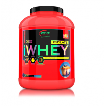 Pudra proteica cu aroma de briose cu afine iWhey Isolate, 2000g, Genius Nutrition