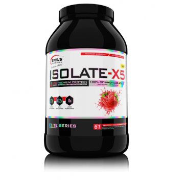 Pudra proteica cu aroma de capsuni Isolate-X5, 2000g, Genius Nutrition