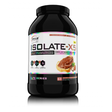 Pudra proteica cu aroma de ciocolata cu alune Isolate-X5, 2000g, Genius Nutrition