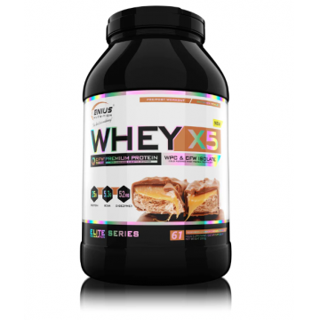 Pudra proteica cu aroma de ciocolata cu caramel Whey-X5, 2000g, Genius Nutrition