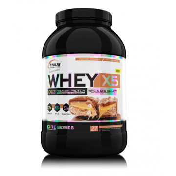 Pudra proteica cu aroma de ciocolata cu caramel Whey-X5, 900g, Genius Nutrition