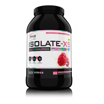 Pudra proteica cu aroma de ciocolata cu zmeura Isolate-X5, 2000g, Genius Nutrition