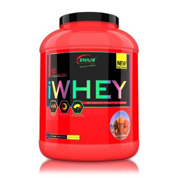 Pudra proteica cu aroma de inghetata de vanilie iWhey, 2000g, Genius Nutrition