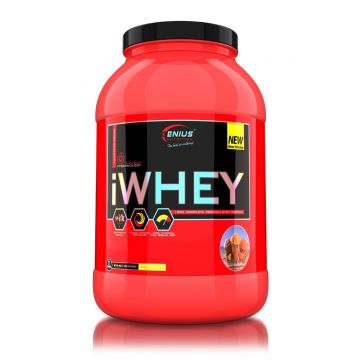 Pudra proteica cu aroma de inghetata de vanilie iWhey, 900g, Genius Nutrition