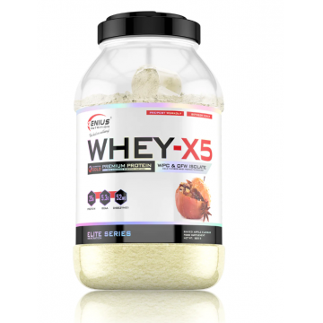 Pudra proteica cu aroma de mar copt Whey-X5, 900g, Genius Nutrition
