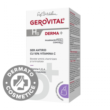 Ser antirid cu 10% vitamina C H3 Derma+, 15ml, Gerovital