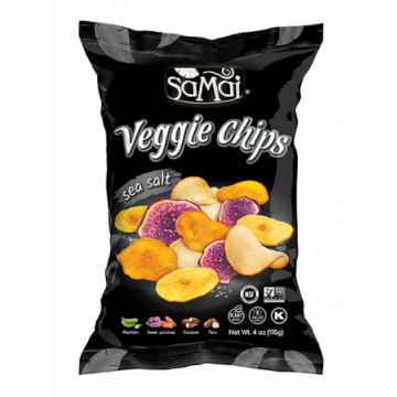 Veggie chips cu sare de mare Rainforest, 115g, Samai