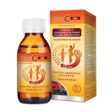 Sirop cu Vitamina C lipozomala pentru copii, +3 ani, 120 ml, Novo C Kids