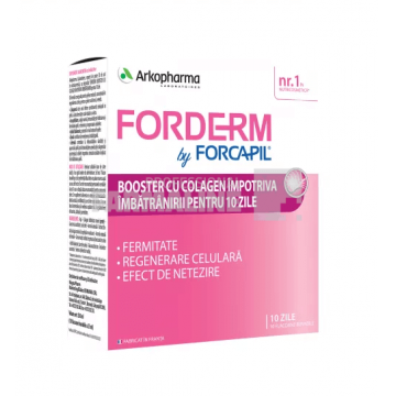 Arkopharma Forderm by Forcapil booster cu colagen 10 fiole buvabile