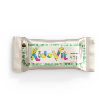 Baton de cereale cu lapte si caju KidoVit, 45 g, Remedia