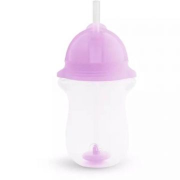 Cana cu pai flexibil Any Angle Click Lock, +12 luni, Purple, 296 ml, Munchkin