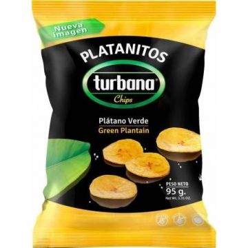 Chips de plantan verde, 95g, Turbana