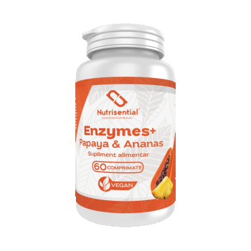 Enzime digestive, Papaya&Ananas, 60 capsule, Nutrisential