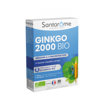 Ginkgo Bio 2000, 20 fiole x 10ml, Santarome