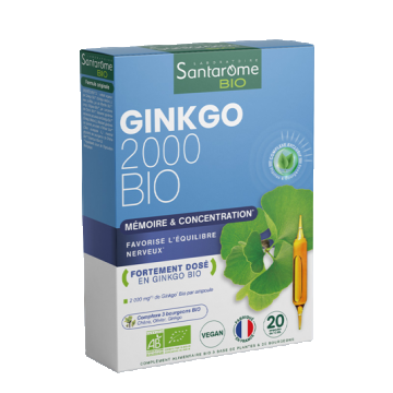 Ginkgo Bio 2000, 20 fiole x 10ml, Santarome Bio