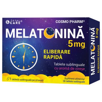 Melatonina eliberare rapida 5mg, 30 tablete sublinguale, Cosmopharm