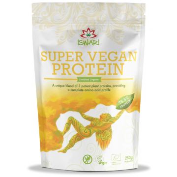 Pulbere proteica bio Super Vegan 75% proteina, 250g, Iswari