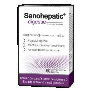 Sanohepatic digestie, 60 comprimate filmate, Zdrovit