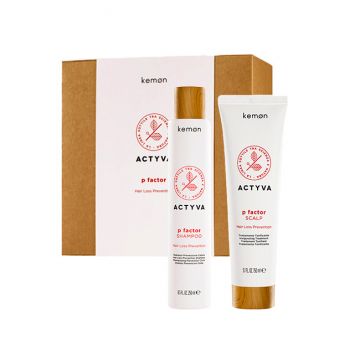 Set anti-caderea parului Kemon Actyva P Factor, Sampon 250 ml + Tratament 200 ml