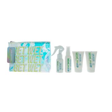 Set pentru par Label.M Get Wet Sun Edition, Toate tipurile de par, Sampon 60ml, Masca 60ml, Ulei 60ml, Spray 50ml