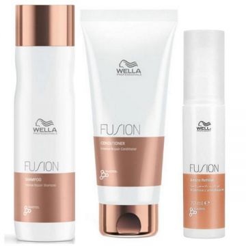 Set pentru reparare intensa Wella Professionals Fusion, Sampon 250 ml + Balsam 200 ml + Tratament 70 ml