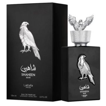 Lattafa Shaheen Silver, Apa de Parfum, Unisex, 100 ml (Concentratie: Apa de Parfum, Gramaj: 100 ml)