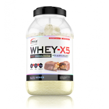 Pudra proteica cu aroma de ciocolata cu alune Whey-X5, 2000g, Genius Nutrition