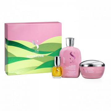 Set Alfaparf Semi Di Lino Moisture Nutritive cu 250 ml Sampon + 200 ml Masca + 15 ml Serum (Concentratie: Set)